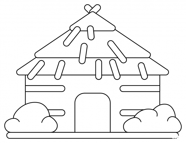 Hut coloring page image