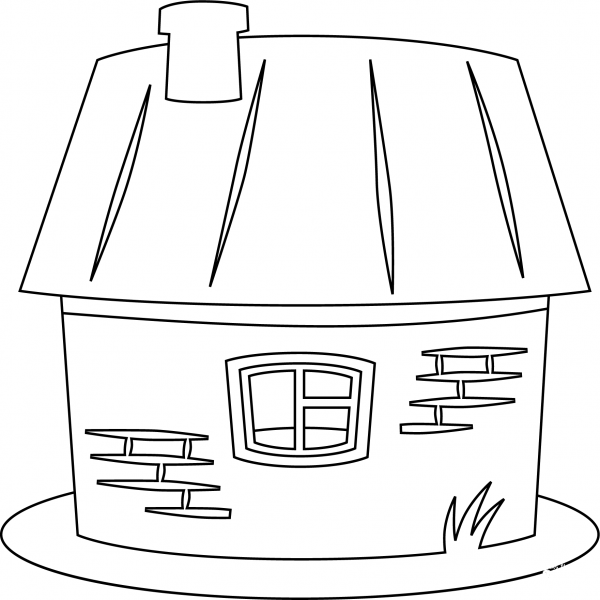 Hut coloring page image