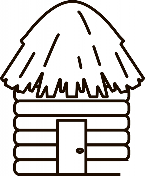 Hut coloring page image