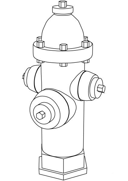 Hydrant coloring page image
