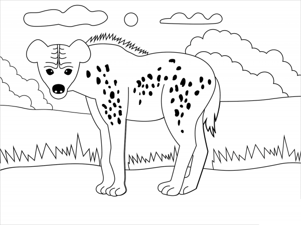 Hyena coloring page image
