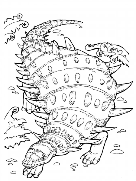 Hylaeosaurus Herbivorous Ankylosaurian Dinosaur coloring page image