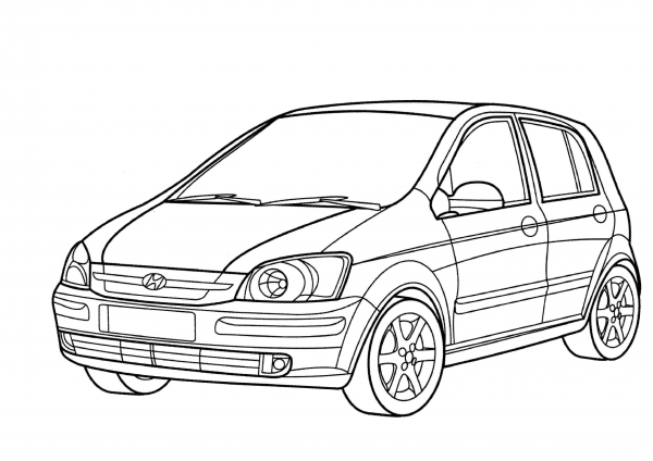 Hyundai Getz  coloring page image