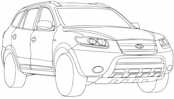 Hyundai Santa Fe coloring page image