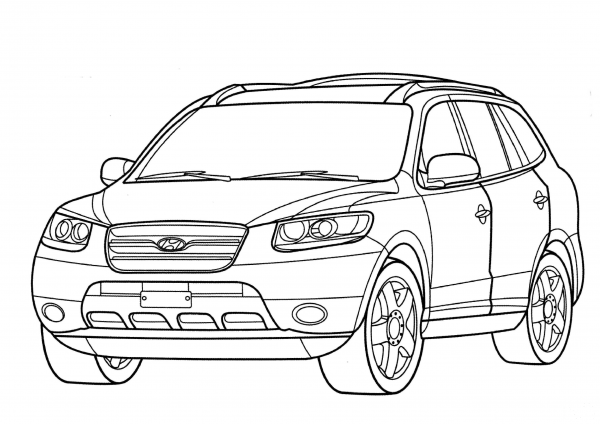 Hyundai Santa Fe  coloring page image