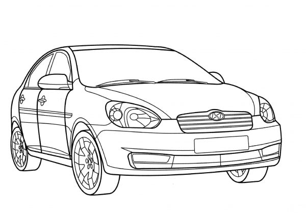 Hyundai Verna  coloring page image