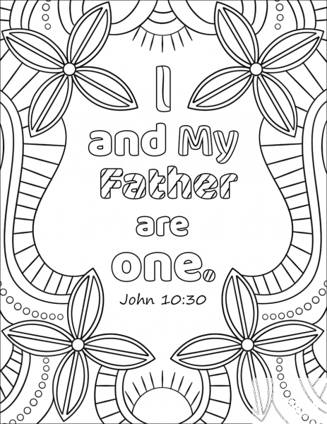 I and My Father are One coloring page image