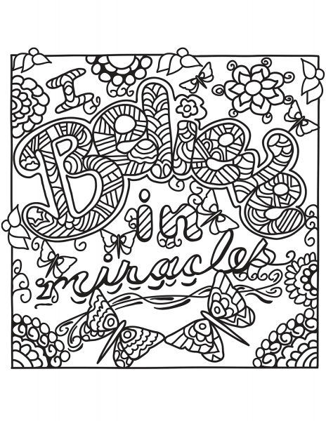 I Believe in Miracles coloring page image
