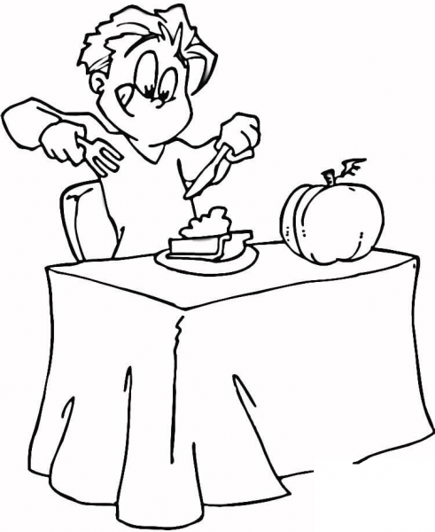 I love a Pumpkin Pie  coloring page image