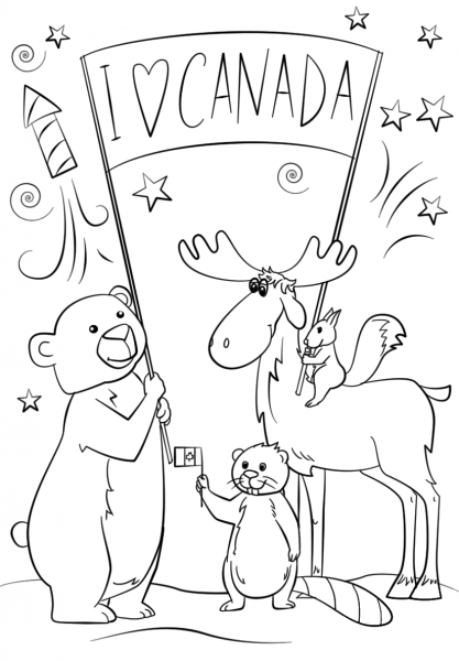I Love Canada coloring page image