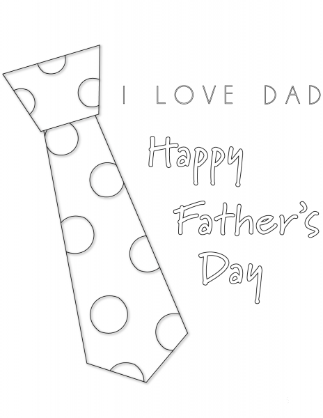 I Love Dad coloring page image