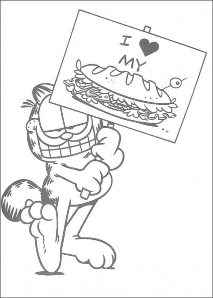 I Love My Hotdog  coloring page image