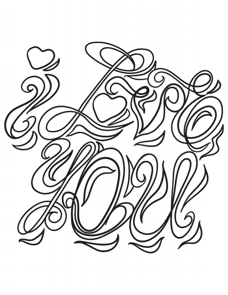 I Love You coloring page image