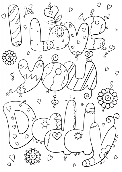 I Love You Daddy coloring page image