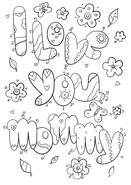 I Love You Mommy coloring page image