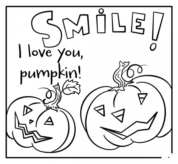I Love You, Pumpkin – Encouraging Halloween Note coloring page image