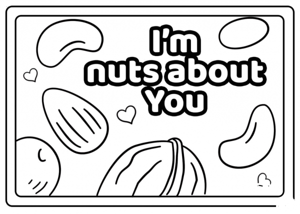 I’m Nuts About You – Encouraging Jokes Lunch Note coloring page image