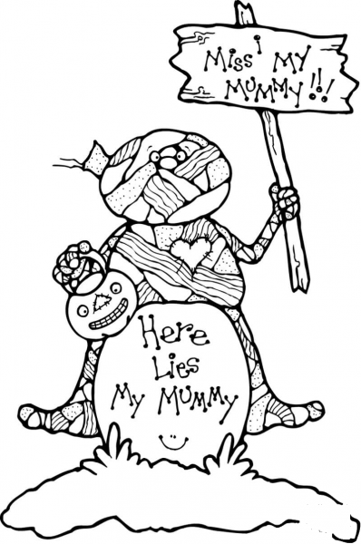 I Miss My Mummy coloring page image