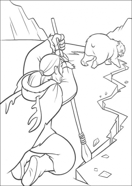 Ice cracking coloring page image