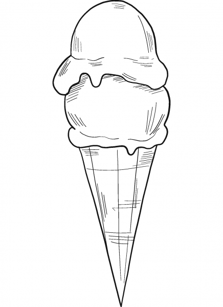 Ice Cream Cone coloring page image