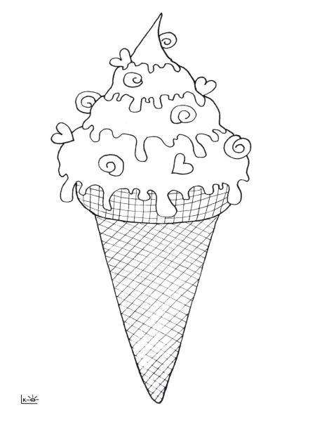 Ice Cream Cone coloring page image