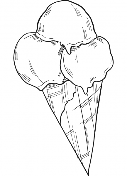 Ice Cream Cone coloring page image