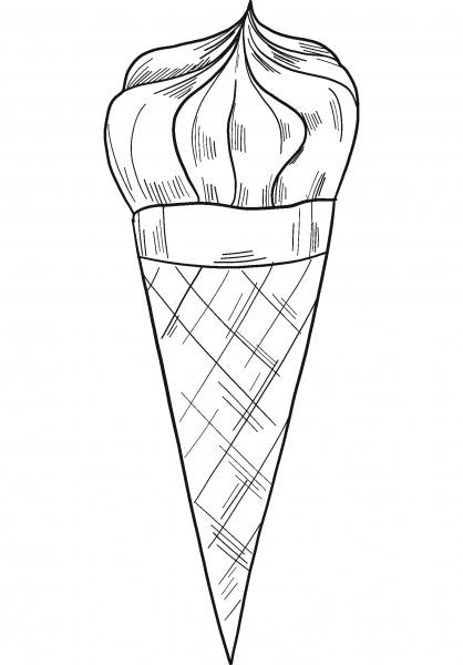 Ice Cream Cone coloring page image
