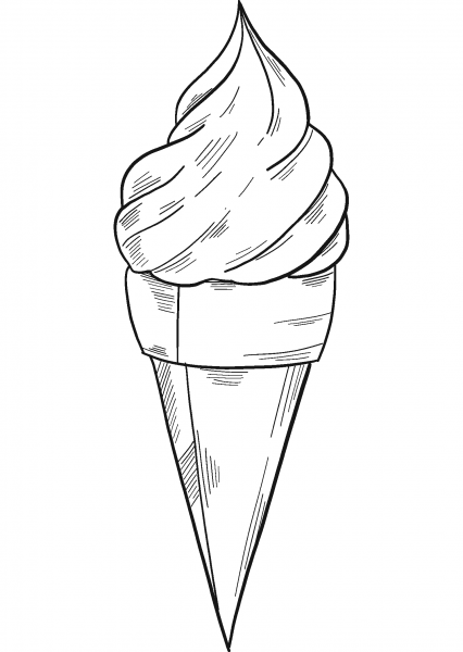 Ice Cream Cone coloring page image