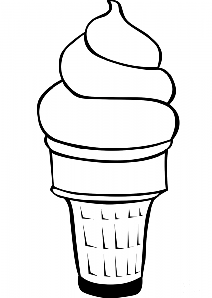 Ice Cream Line Art coloring page image