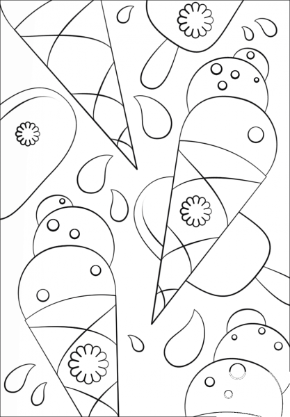 Ice Cream Pattern coloring page image