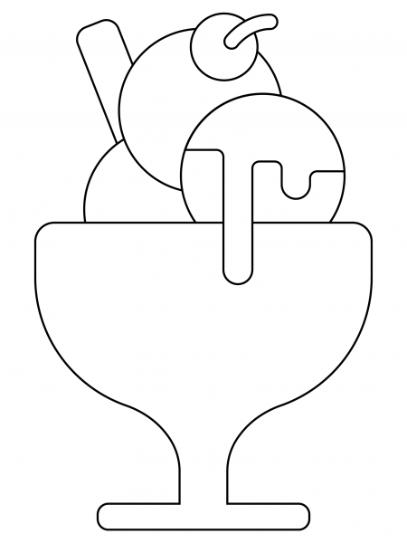 Ice Cream Sundae coloring page image