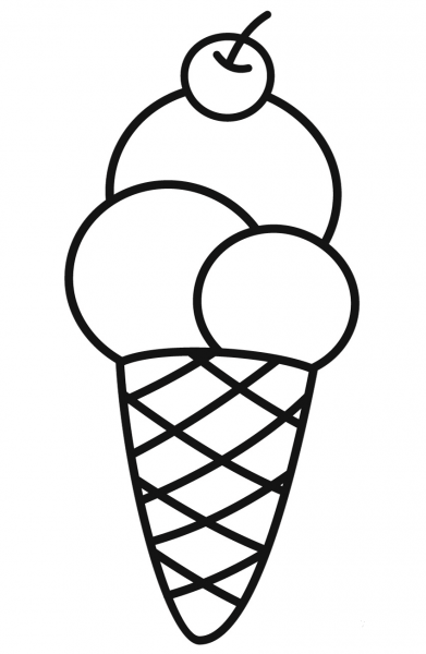 Ice Cream Sundae coloring page image