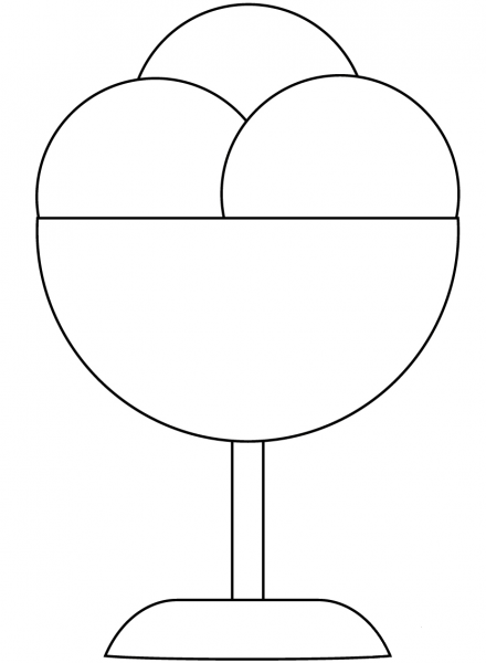 Ice Cream Sundae coloring page image