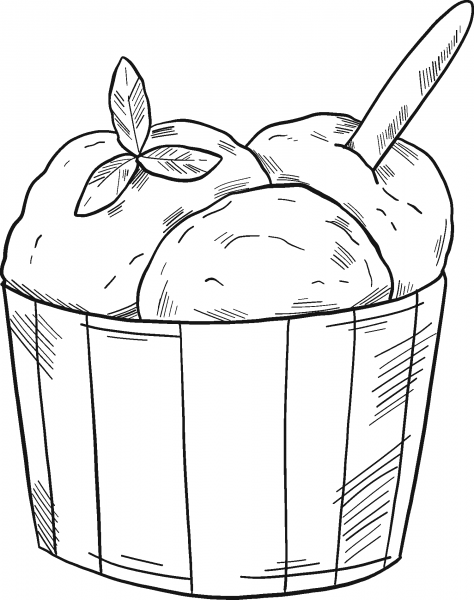 Ice Cream Sundae coloring page image