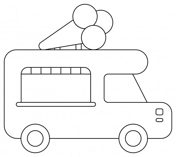 Ice Cream Truck coloring page image