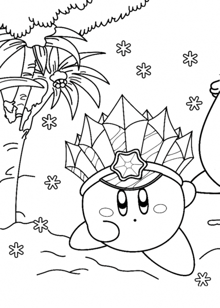 Ice Kirby coloring page image