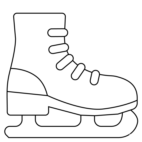 Ice Skate Emoji coloring page image