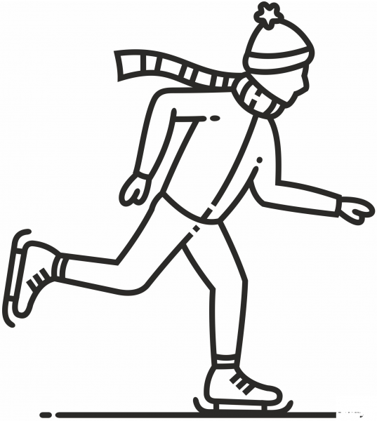 Ice Skater coloring page image