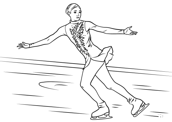 Ice Skater coloring page image