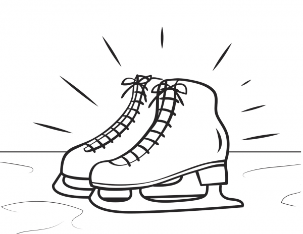 Ice Skates coloring page image