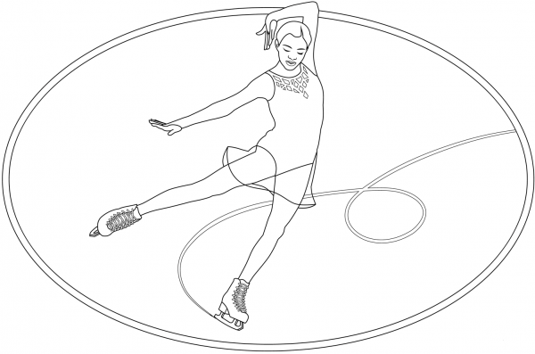 Ice Skating coloring page image