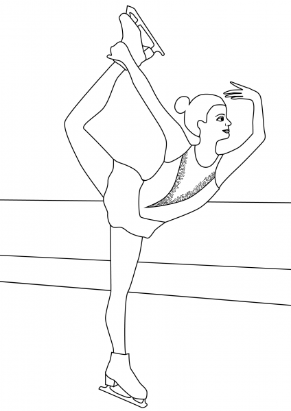 Ice Skating coloring page image