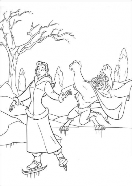 Ice Skating  coloring page image