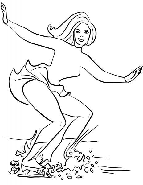 Ice Skating coloring page image