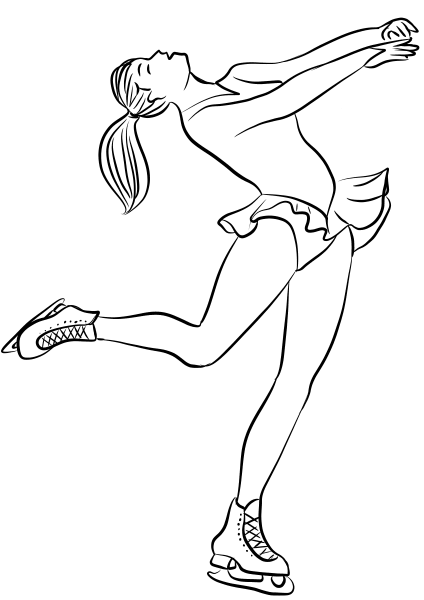 Ice Skating Performance  coloring page image