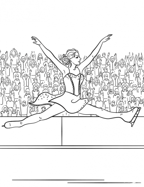 Ice Skating Performance coloring page image
