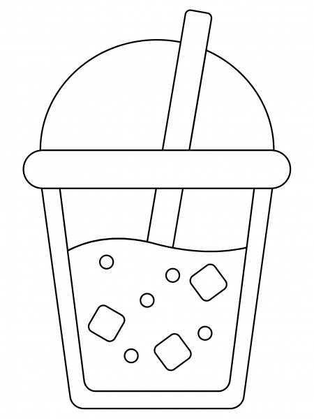 Iced Coffee coloring page image