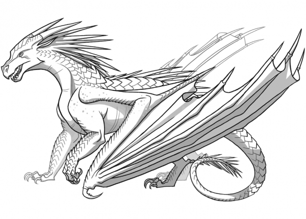 Icewing Dragon from Wings of Fire coloring page image