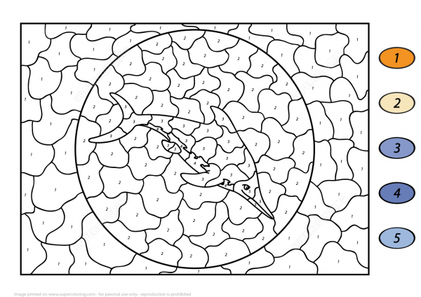 Ichthyosaur Color by Number image