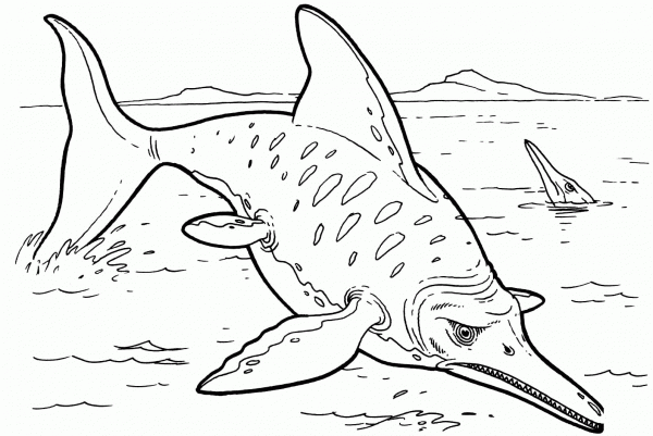 Ichthyosaur  coloring page image